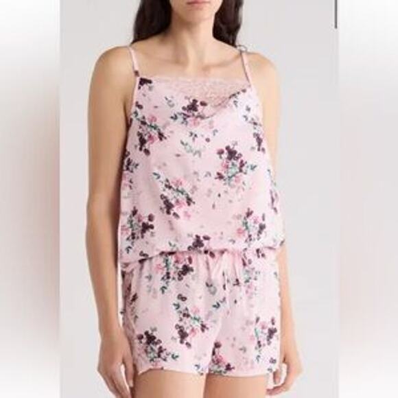 Ted Baker drawstring waist Pastel Floral Lace Trim Satin Sleep Shorts - Small - Picture 4 of 8